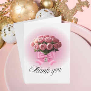 Elegante bloemen bedankkaarten set, perfect voor bruiloften, verjaardagen, jubilea, bedankbriefjes en speciale gelegenheden