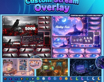 Custom Twitch Overlay | Stream Package | Animated Custom Stream Overlays | Panels | Alerts | Screens | Emotes | Sub Badges