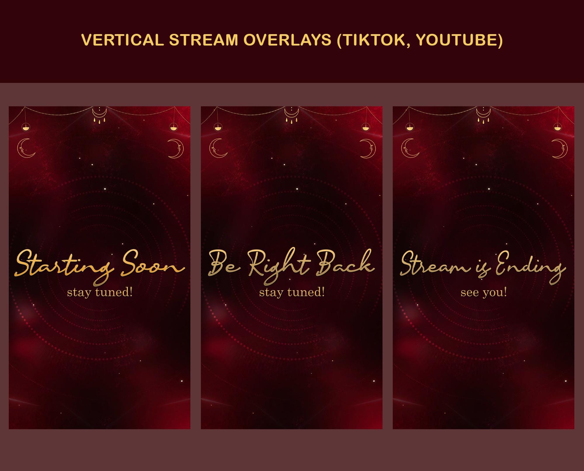 Mystic Night Animated TikTok Stream Overlay Package, TikTok Overlays (Digital Download) - animated preview