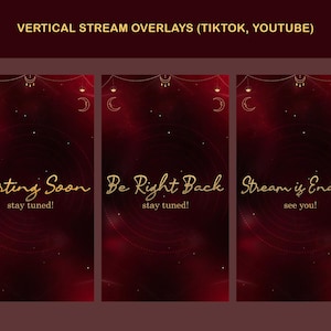 Mystic Night Animated TikTok Stream Overlay Package, TikTok Overlays (Digital Download)