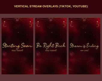 Mystic Night Animated TikTok Stream Overlay Package, TikTok Overlays (Digital Download)