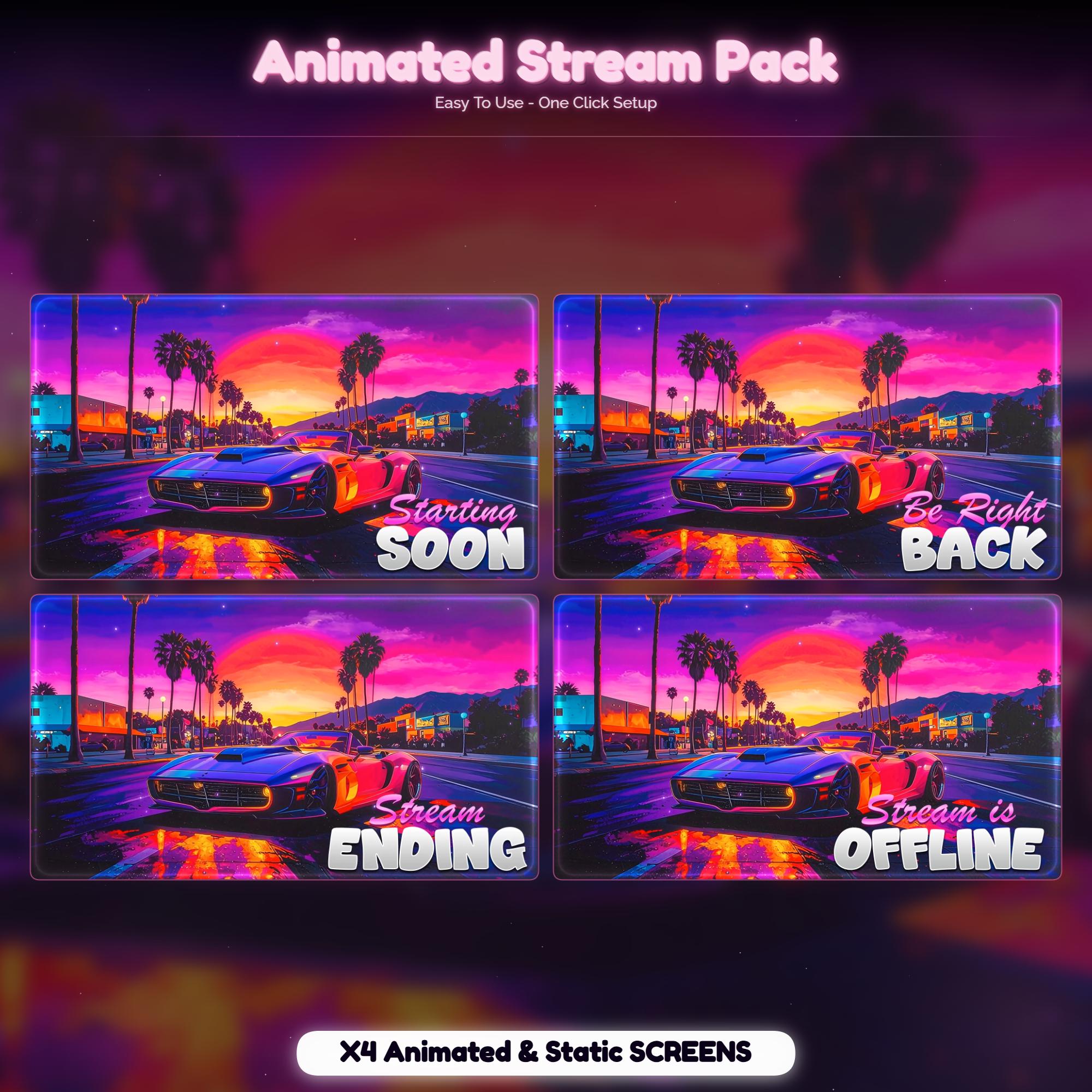 Drive Box Animation Retro Drive Overlay Animated Stream Package: Twitch Overlay, Youtube ...