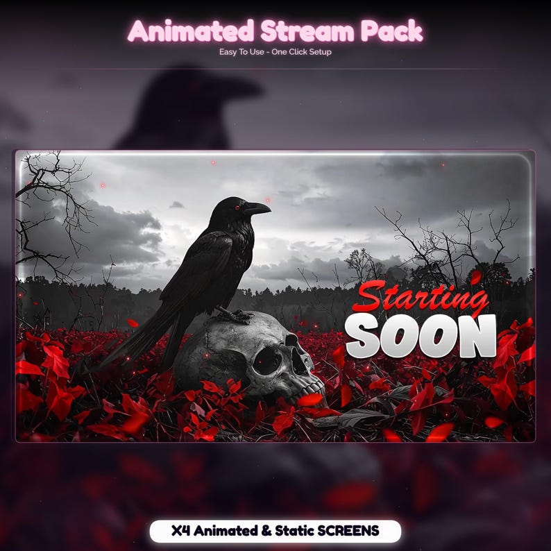 Pack d'animation Dark Gothic Raven : pour la superposition de Twitch ...