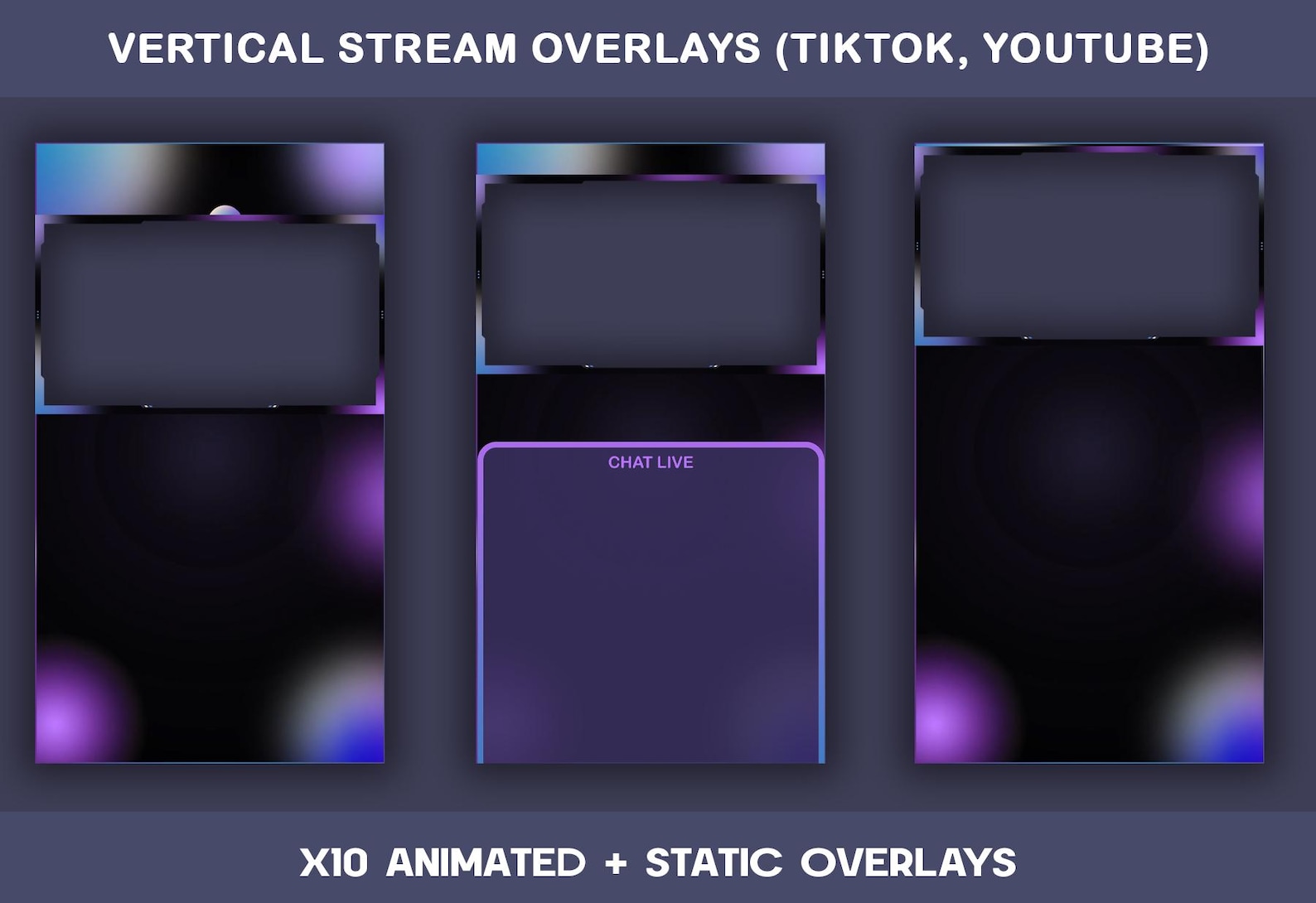 Cosmic Glow Animated Tiktok Stream Overlay Package : Tiktok Overlays ...
