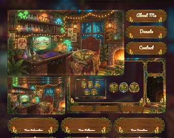 Cozy Dragon Overlay Animated Stream Package: Twitch, YouTube, Kick | Gaming Setup Overlays