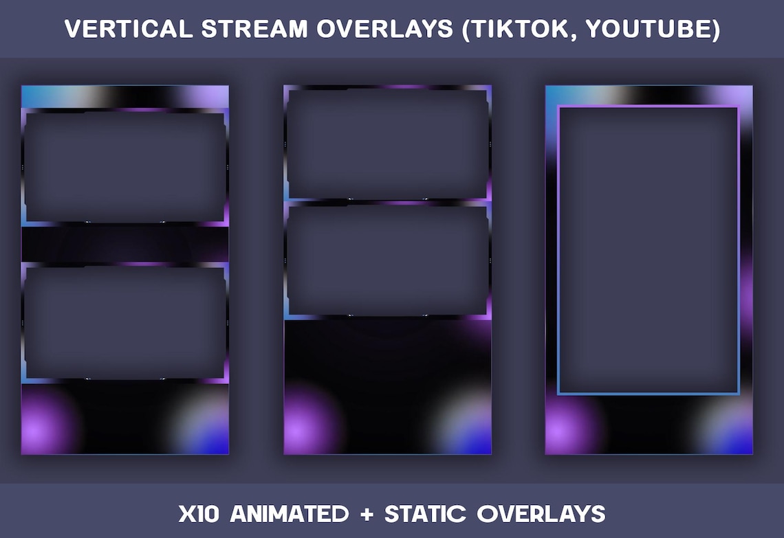 Cosmic Glow Animated Tiktok Stream Overlay Package : Tiktok Overlays ...