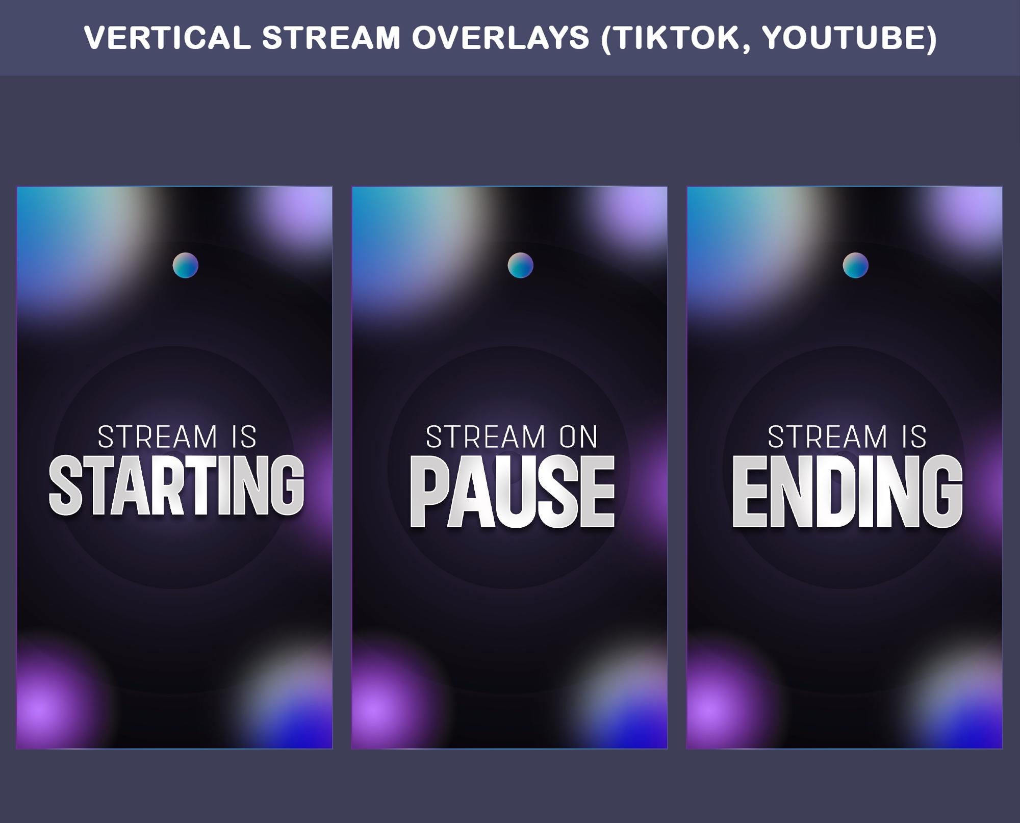 Cosmic Glow Animated TikTok Stream Overlay Package : TikTok Overlays (Digital Download) - animated preview