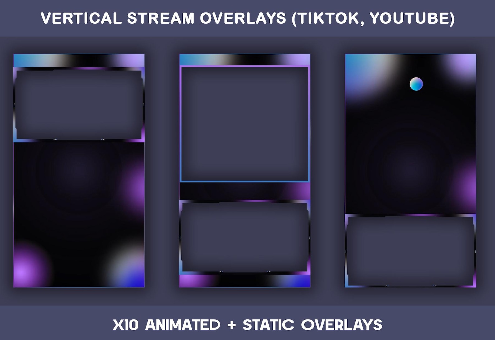 Cosmic Glow Animated Tiktok Stream Overlay Package : Tiktok Overlays ...