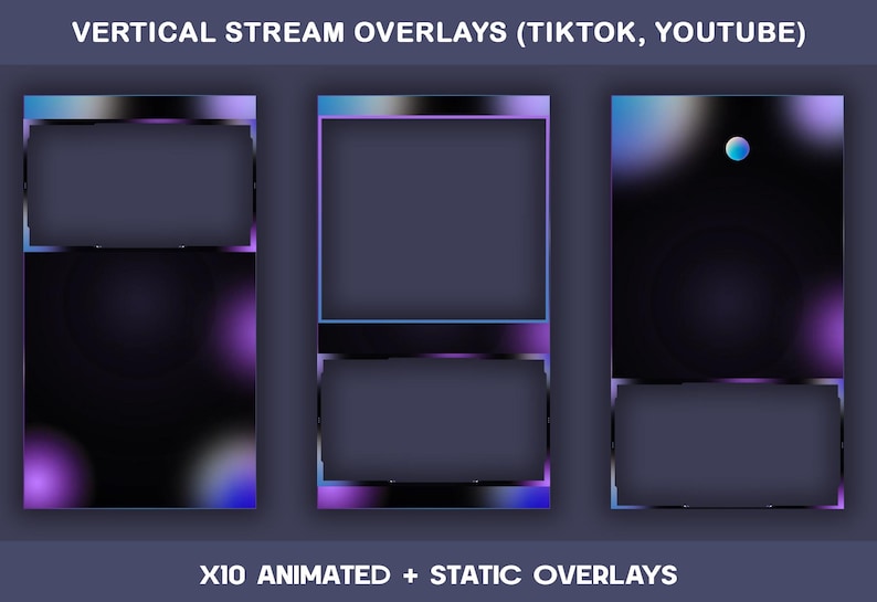 Cosmic Glow Animated Tiktok Stream Overlay Package : Tiktok Overlays ...