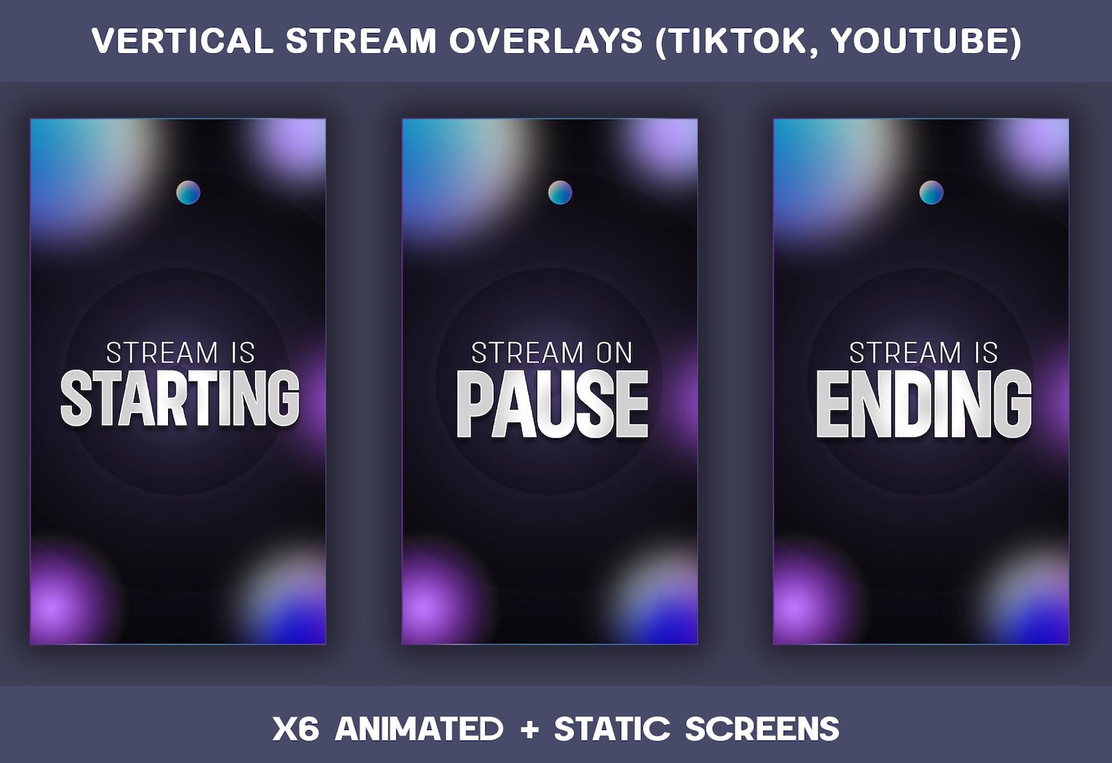 Cosmic Glow Animated Tiktok Stream Overlay Package : Tiktok Overlays ...