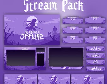 Girl Fighter Animated Stream Package: For Twitch Overlay, YouTube, Kick | Facecam, Alerts, Anime Overlay