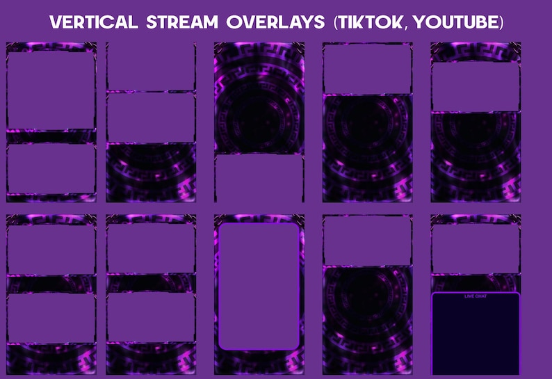 Overlay Chain Box Purple Chains Animated Tiktok Stream Overlay Package, Tiktok Overlays ...