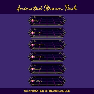 Sunset Synthwave Animated Stream-paket: För Twitch Overlay, YouTube, Kick, Facecam, Alerts, Retro Overlay bild 5