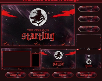 Fighter Girl Animated Stream Package: For Twitch Overlay, YouTube, Kick, Facecam, Alerts, Anime Overlay
