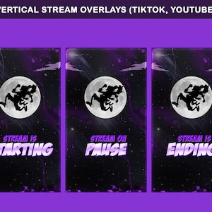 Moonrise Zahnrad animiertes TikTok Stream Overlay Paket: TikTok Overlays (Digitaler Download)