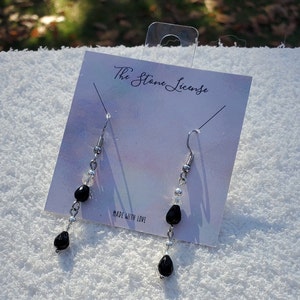 Classic White and Black Spinel Earrings!