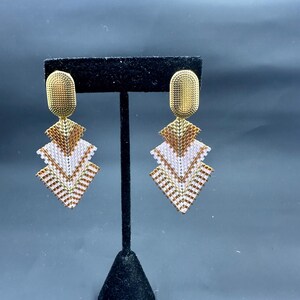 Triangle Drop Earrings hand beaded