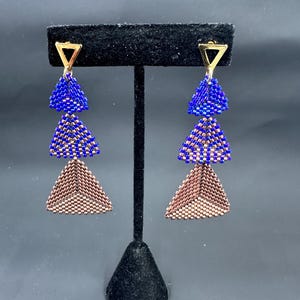Triangle Drop Earrings hand beaded