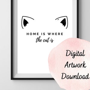 Home Is Where The Cat Is / Digital Artwork Download SVG & PNG