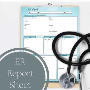 ER Nurse Report Sheet / Digital Download