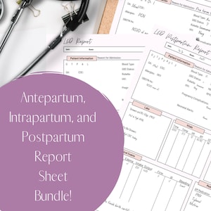 Report Sheet Bundle: Antepartum, Intrapartum, and Postpartum / Digital Download