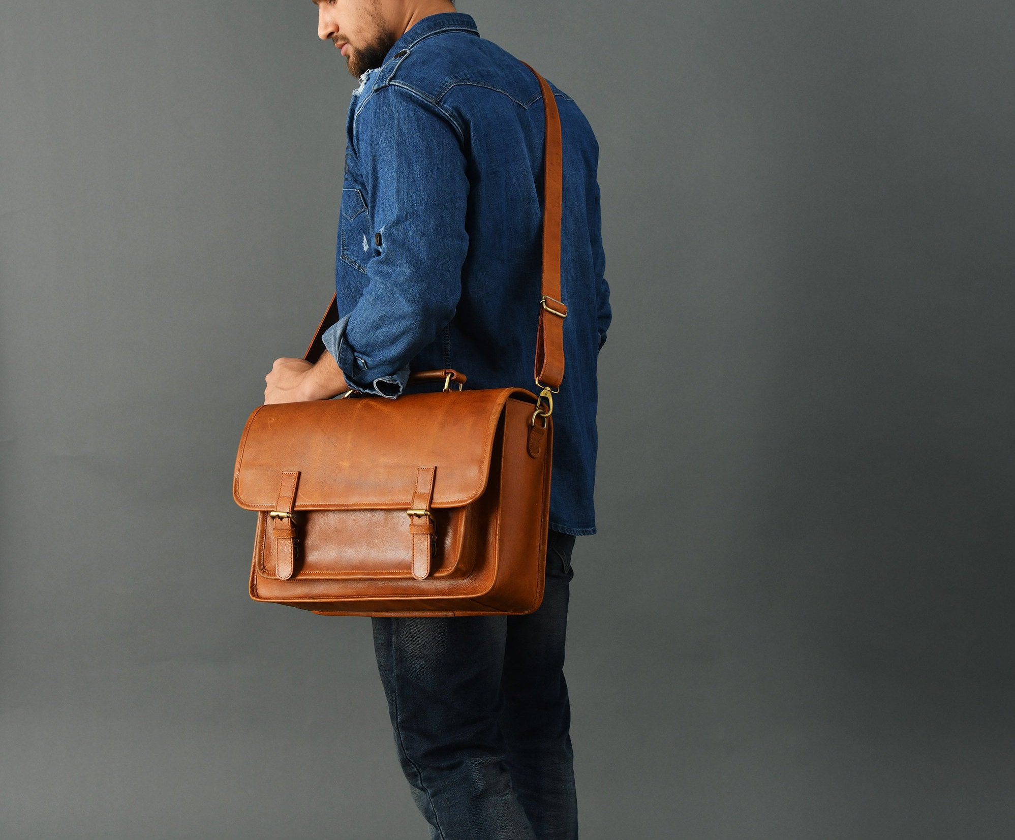 Leather Briefcase Bags Men | Leather Bag Briefcase Men Sale - 17'' Laptop Bag  Men - Aliexpress