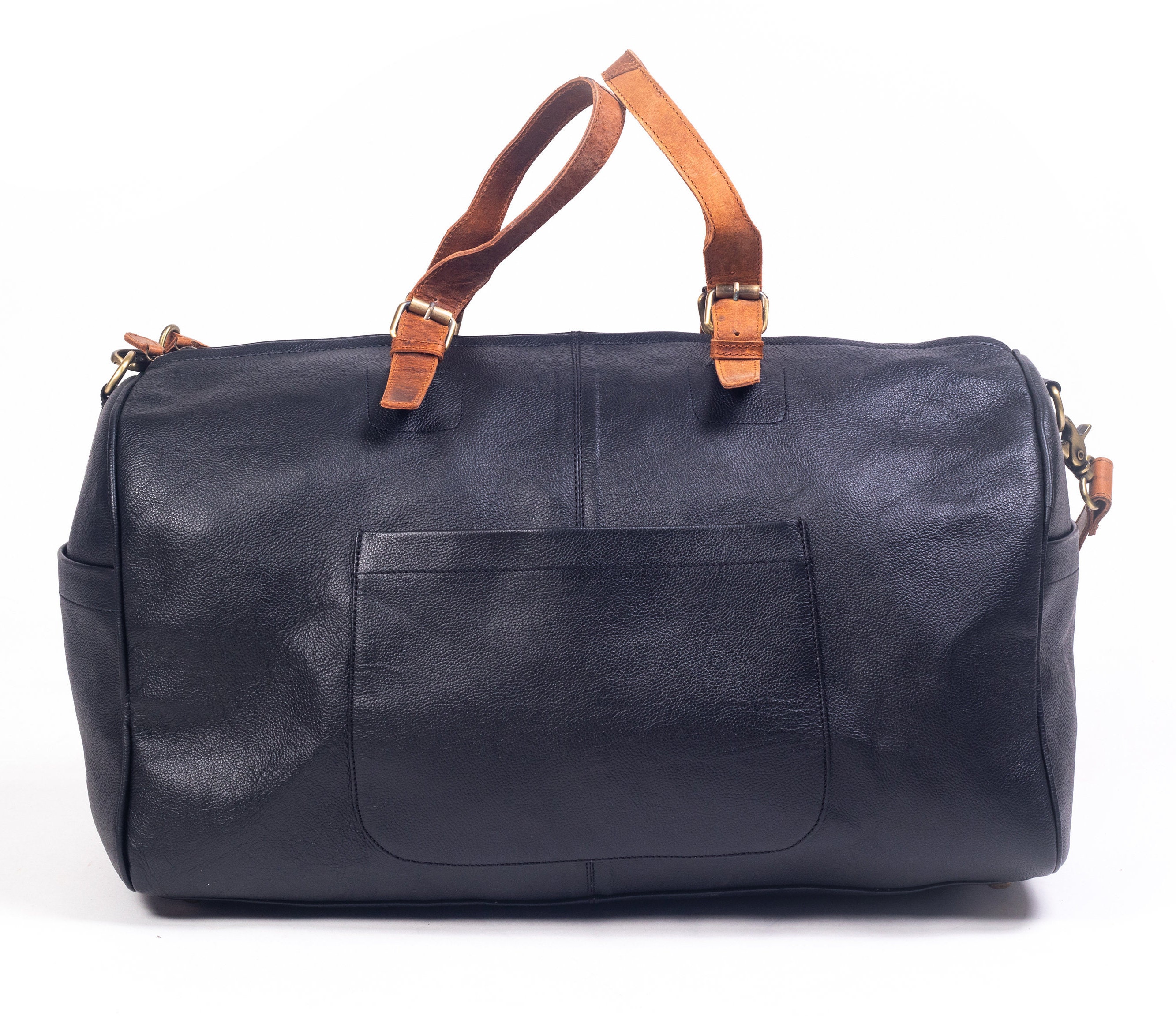 Full Grain Leather Duffle Bag/Monogrammed Genuine Leather | Etsy