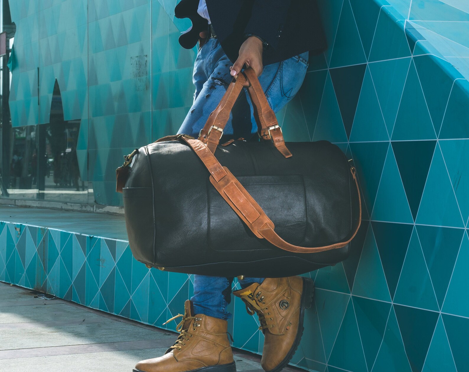 Full Grain Leather Duffle Bag/Monogrammed Genuine Leather Etsy