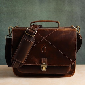 Cartable en cuir pour femme sac à main en cuir fait main sac cartable de travail sac à bandoulière en cuir sac messager vintage en cuir pleine fleur cadeau pour elle