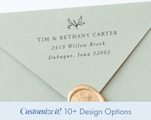 Flower Address Stamp Personalized Made to Order Return Address Stamp Floral Wedding Stamp Custom Self Inking Vintage Address Stamp