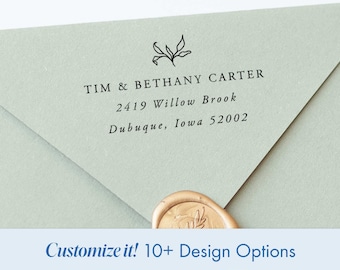 Flower Address Stamp Personalized Made to Order Return Address Stamp Floral Wedding Stamp Custom Self Inking Vintage Address Stamp