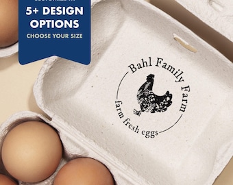 Custom Egg Stamp with Ink Pad Personalized Chicken Farm Stamp for Fresh Eggs Egg Carton Branding Farmhouse Decor Stamp for Small Business