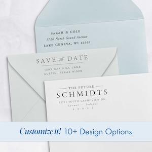 Couple Return Address Stamp Modern Save the Date Custom Address Stamp Wedding Invitation Stamp Future Mr & Mrs Minimal Self Ink Family Stamp