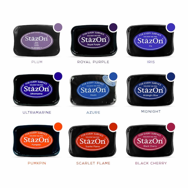 Ink for Stamp StazOn Ink Pad Choose Your Color(s) Archival and Acid Free Quick Drying Solvent Ink