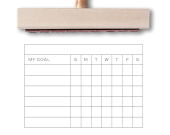 Goal Habit Tracker Stamp Mood Tracker Stamp Weight Loss Tracker Goal Planner Savings Tracker Stamp BuJo, Rubber Stamp