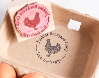 Egg Carton Stamp Custom Farm Fresh Eggs Stamp for Chicken Stamp With Name Personalized From My Homestead Family Eggs Logo Rubber Stamp