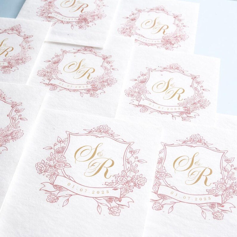 Custom Wedding Crest Napkin
