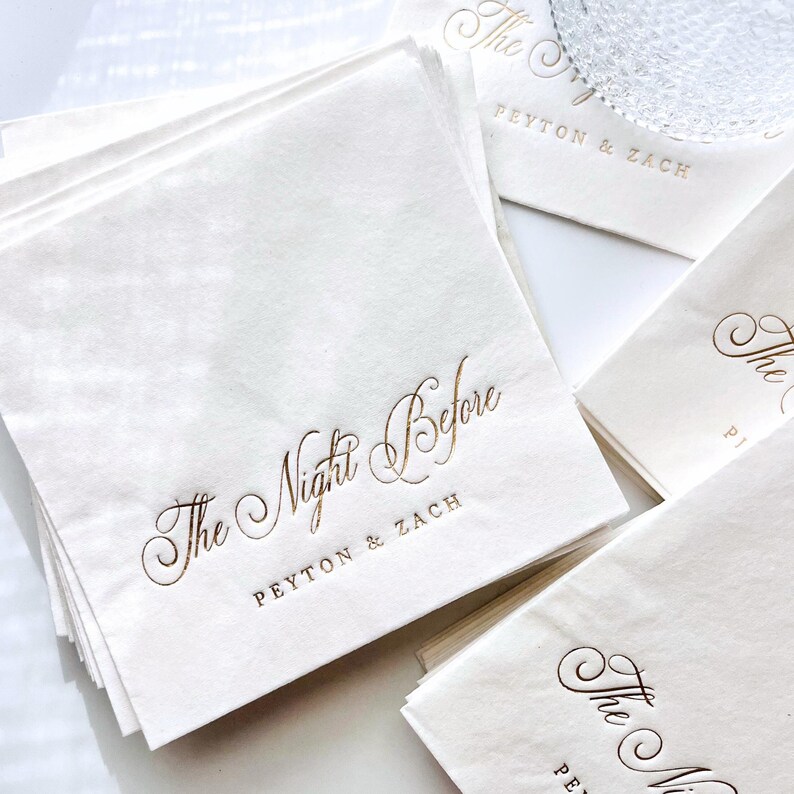 The Night Before Wedding Welcome Party Beverage Napkins