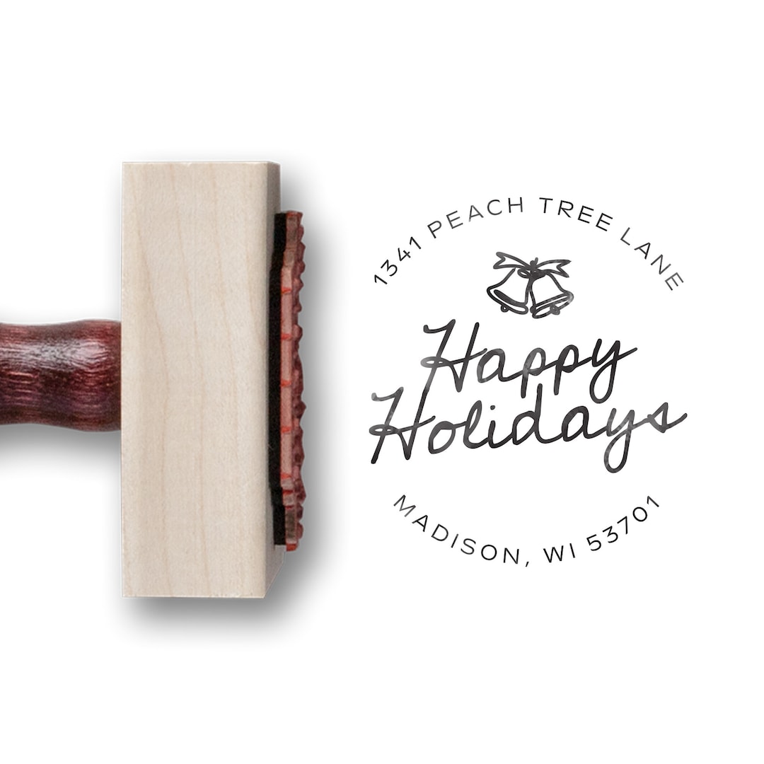 Happy Holidays Stamp Christmas Stamp Selfinking Stamp Christmas Card