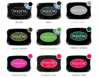 StazOn Ink Pad, Choose Your Color(s), Ink Pad for Stamp, Ink for Scrapbooking, Archival and Acid Free, Quick Drying Solvent Ink