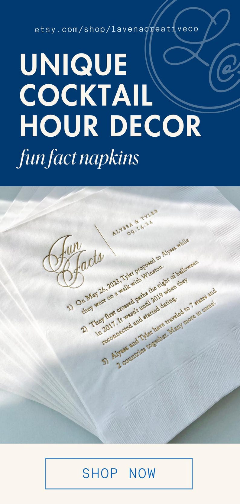 a set of four cocktail napkins sitting on top of a table