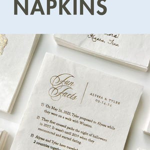 a flyer for a personalized fun fact napkins