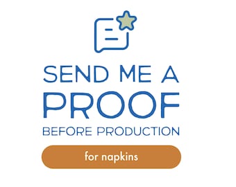 Proof for Custom Wedding Napkin Cocktail Logo Monogram Napkins Preview Before Production