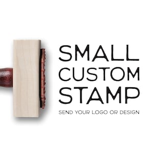 Small Custom Logo Stamp Half Inch Wood Loyalty Stamp Self Inking Little Mini Business Card Branding Stamp Rubber Small Business Bag Stamp