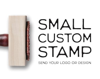 Small Custom Logo Stamp Half Inch Wood Loyalty Stamp Self Inking Little Mini Business Card Branding Stamp Rubber Small Business Bag Stamp