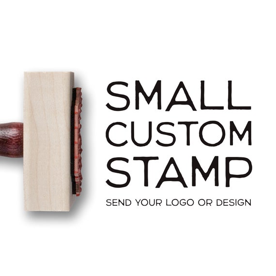 Small Custom Logo Stamp Half Inch Wood Loyalty Stamp Self Inking Little Mini Business Card Branding Stamp Rubber Small Business Bag Stamp