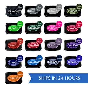 StazOn Ink Pad Choose Your Color(s) Ink Pad for Stamp Ink for Scrapbooking Archival and Acid Free Quick Drying Solvent Ink