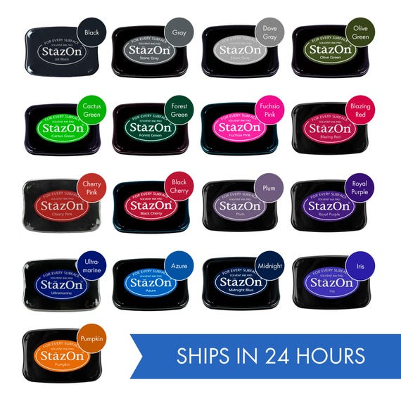StazOn Ink Pad Choose Your Color(s) Ink Pad for Stamp Ink for Scrapbooking Archival and Acid Free Quick Drying Solvent Ink