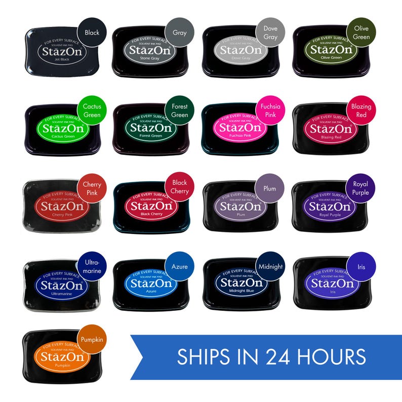 StazOn Ink Pad Choose Your Color(s) Ink Pad for Stamp Ink for Scrapbooking Archival and Acid Free Quick Drying Solvent Ink image 1