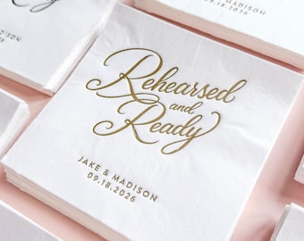 Personalized Beverage Napkins Rehearsal Dinner Custom Bar Cart Decor Wedding Signature Drink Napkins Dinner Table Decor Bar Napkins